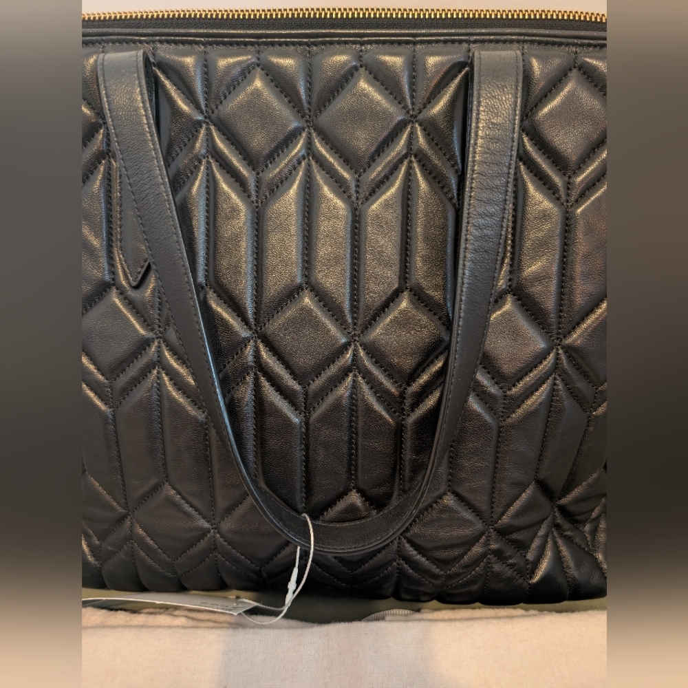 NEW Jimmy Choo Black Quilted Tote - Picture 8 of 11